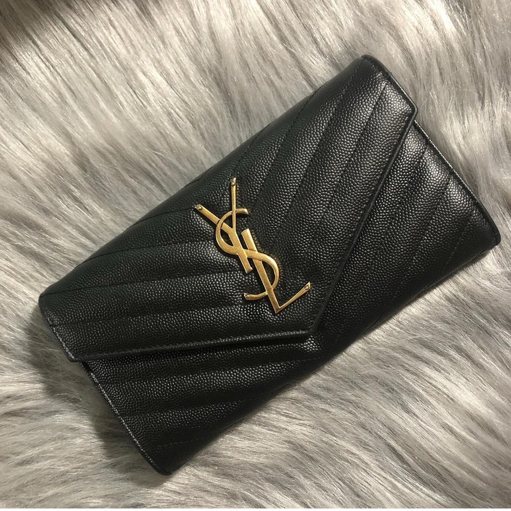 YSL long flap wallet
